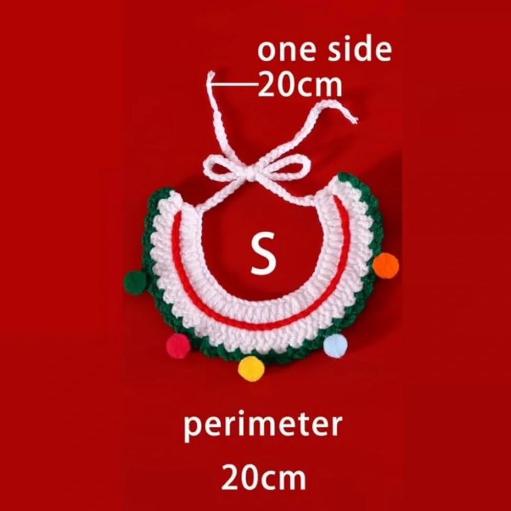 💞 New Festive Christmas Tree Cat & Dog Crocheted Costume Hat & Collar Set